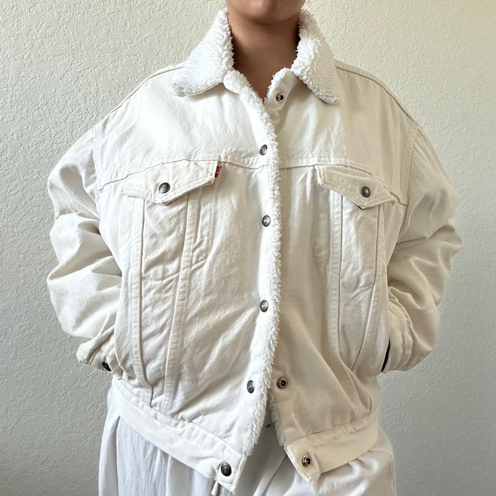 Levi's Cream Sherpa-Lined Jean Jacket